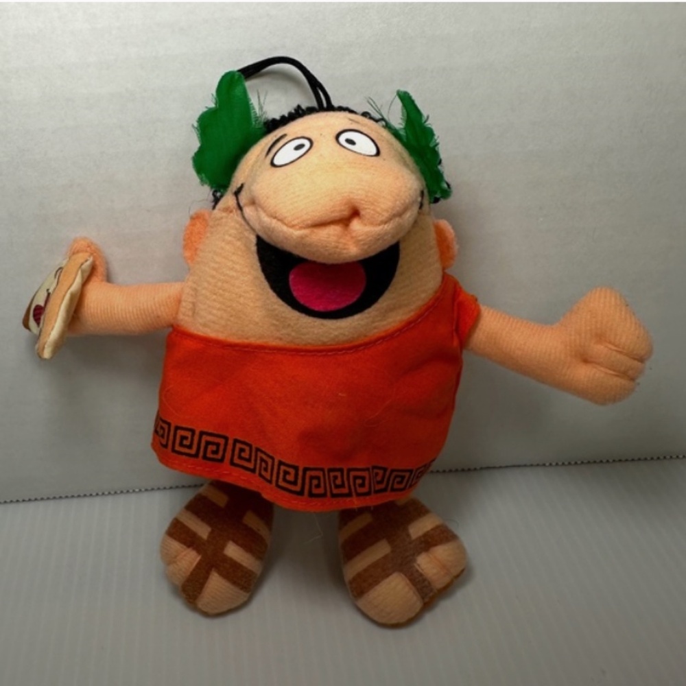 1990 Little Caesars Pizza Finger Puppet Promo Advertising Stuffed Plush Toy 6"